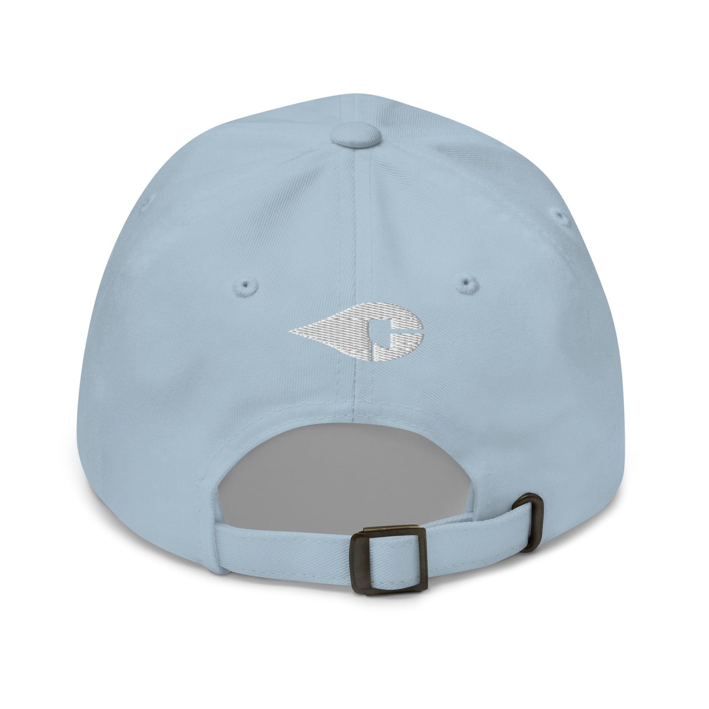 Baby Blue "Drill Baby Drill" dad hat with adjustable strap and curved visor.