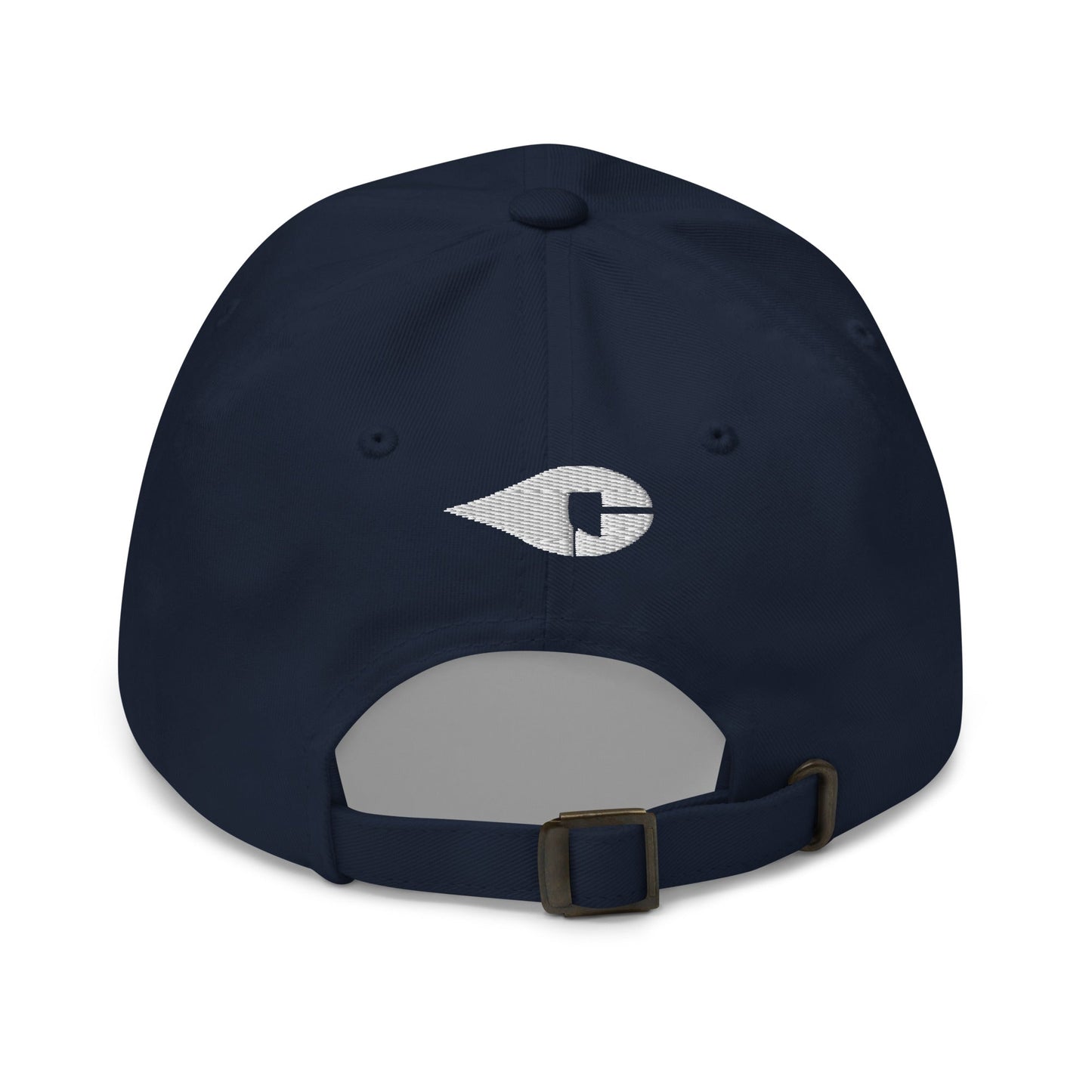 Navy Blue "Drill Baby Drill" dad hat with adjustable strap and curved visor.