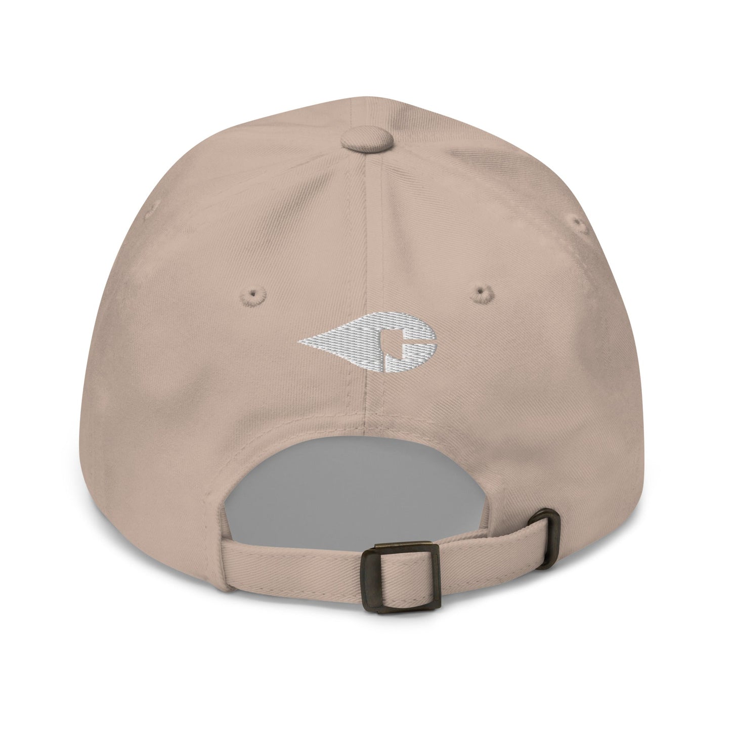 Sand "Drill Baby Drill" dad hat with adjustable strap and curved visor.
