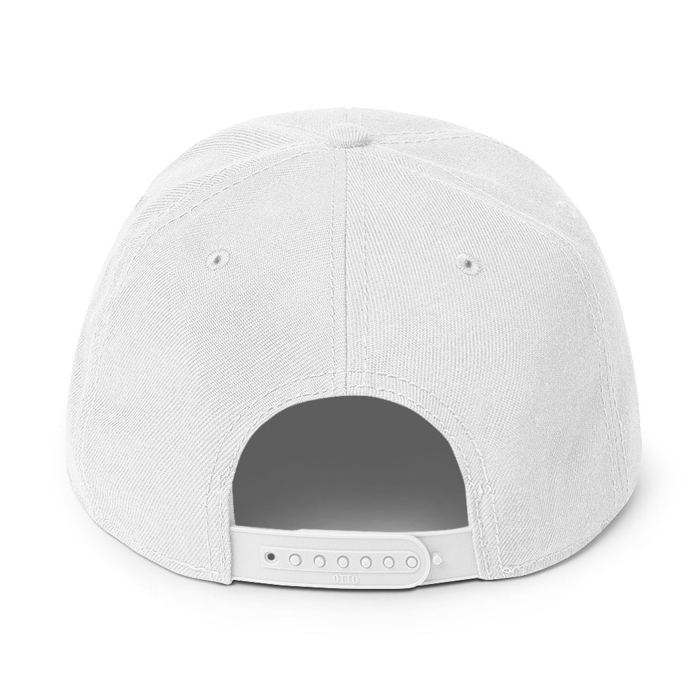 Crude Western Window Snapback hat with white design, structured 6-panel, flat visor.