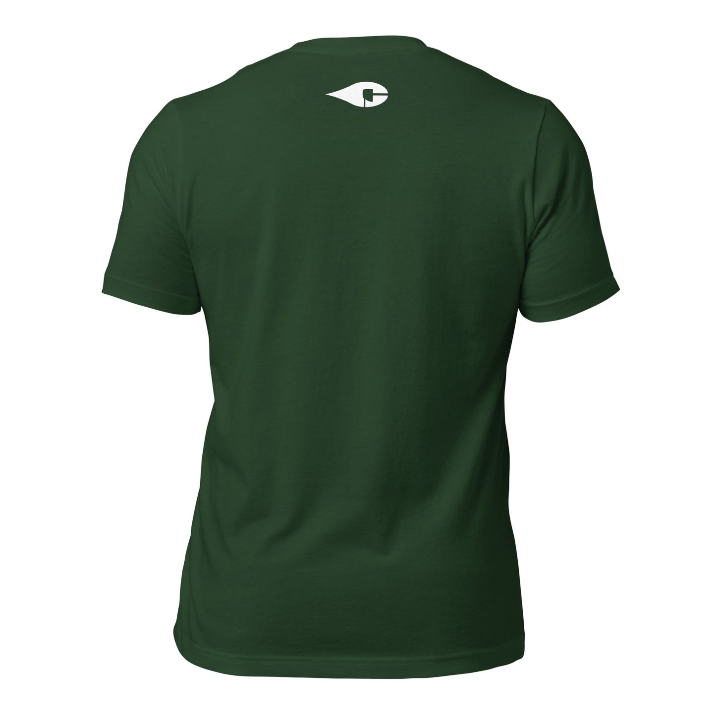 Forest Green Crude Oil t-shirt with "Crude Oil Outfitters" logo, lightweight cotton.