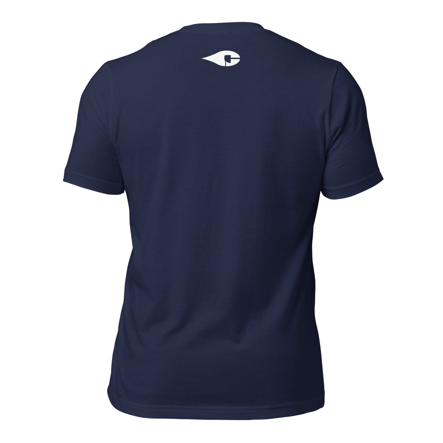 Navy Blue Crude Oil t-shirt with "Crude Oil Outfitters" logo, lightweight cotton.